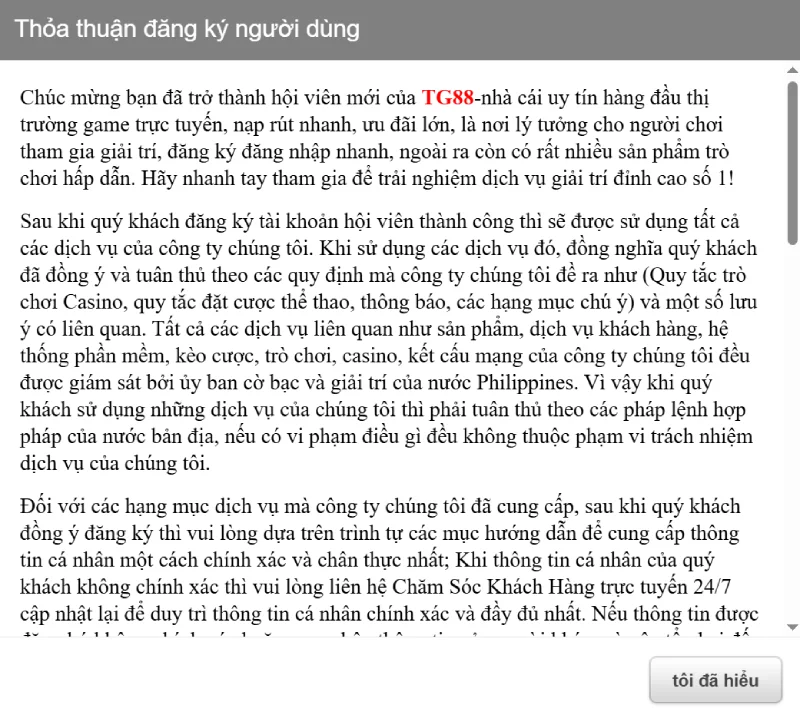 Đọc kỹ thoả thuận đăng ký người dùng để tránh những hiểu lầm không đáng có giữa 2 bên