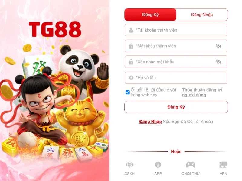 Hướng dẫn các bước để tạo và truy cập vào account TG88