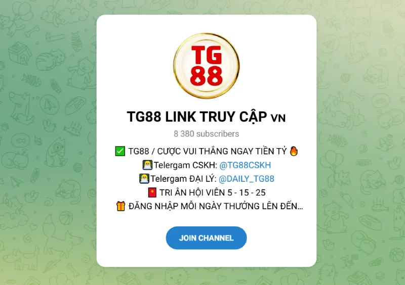 Kênh telegram chính thức luôn sẵn sàng hỗ trợ khách hàng TG88
