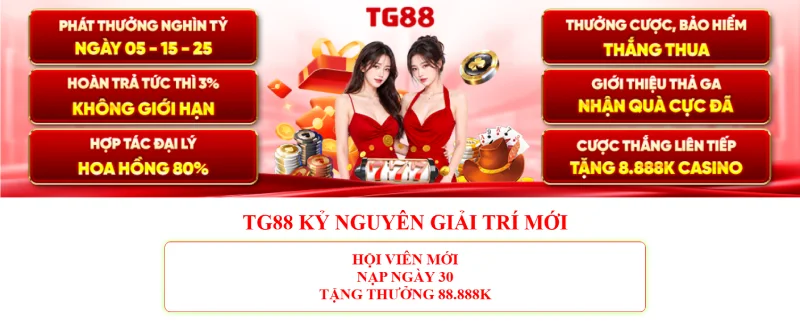 Thưởng hội viên mới nạp ngày 30 lên đến 88888k